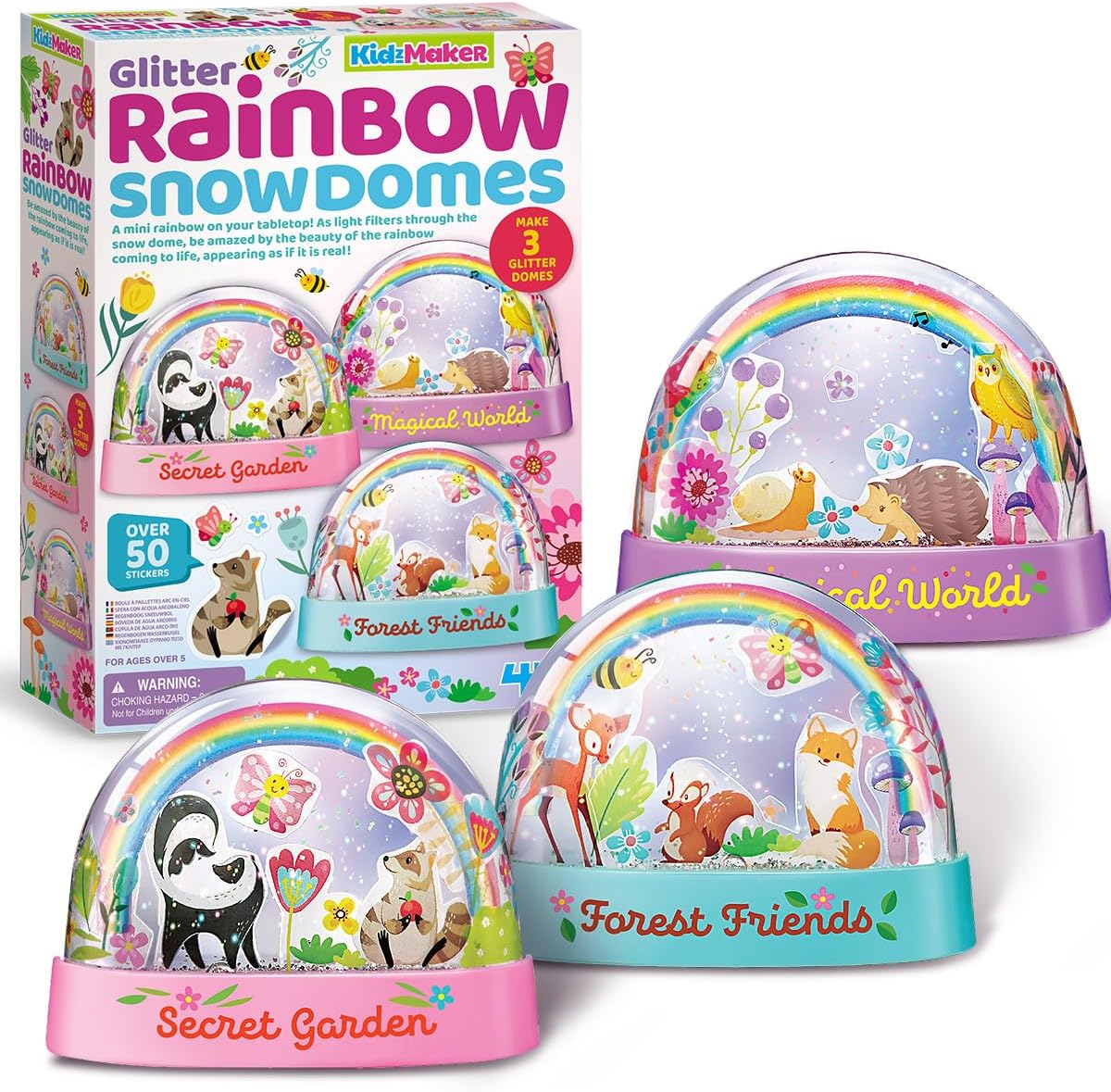 4M KidzMaker | Mini Glitter Rainbow Water Domes