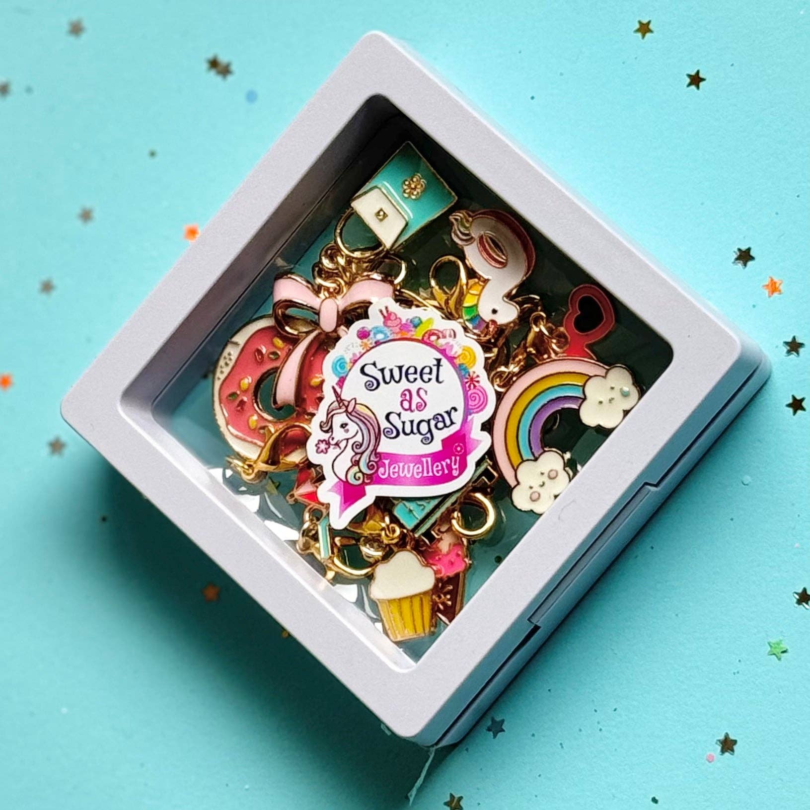 Sweet As Sugar Jewellery - Jewellery Making Charm Bracelet DIY Kit With Alloy Enamel Charms