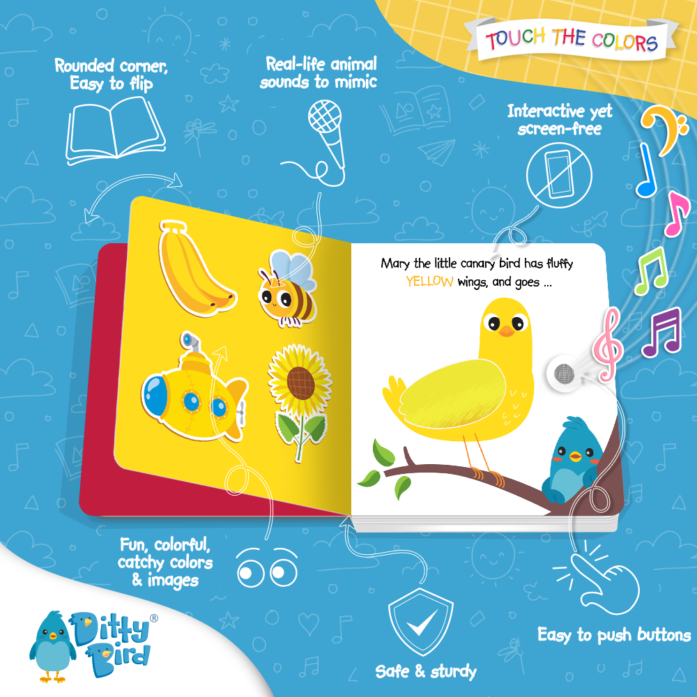 Ditty Bird | First Sensory Book | Montessori | Touch the colors