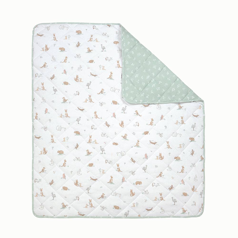 Living Textiles - Reversible Quilted Cot Comforter - Australiana
