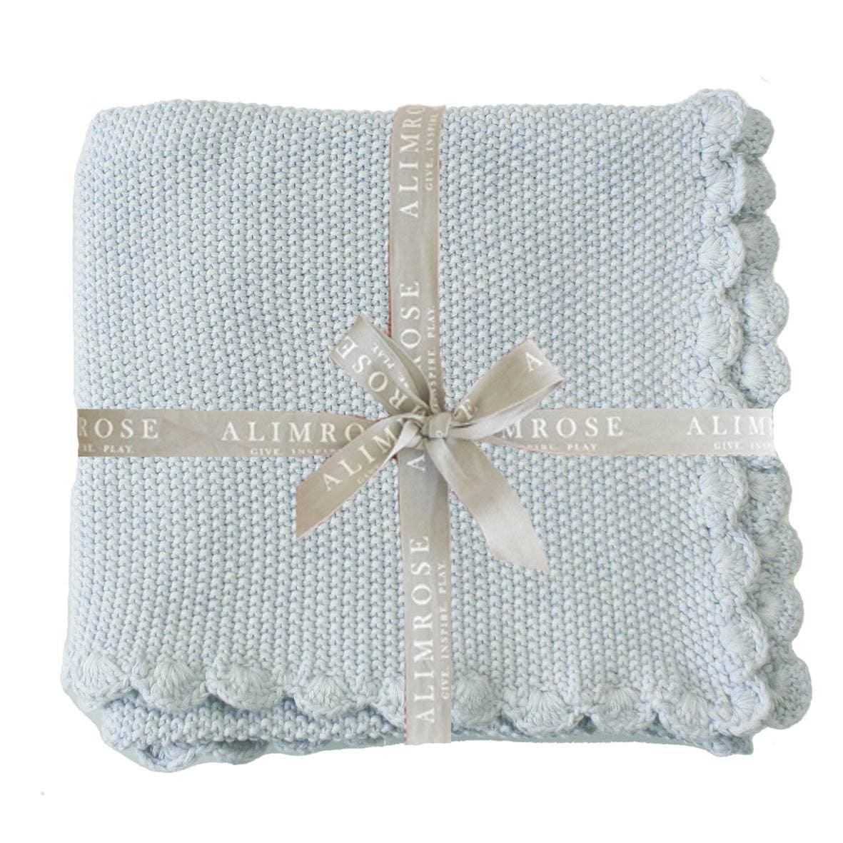 Alimrose - Mini Moss Stitch Baby Blanket Powder Blue
