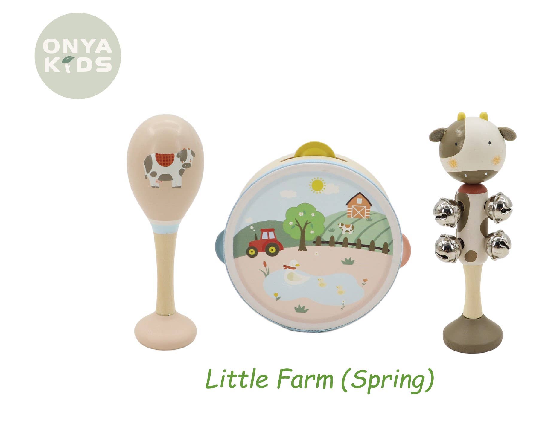 ToysLink - Onya Kids 3pcs Farm Music Set-Spring (Cow)