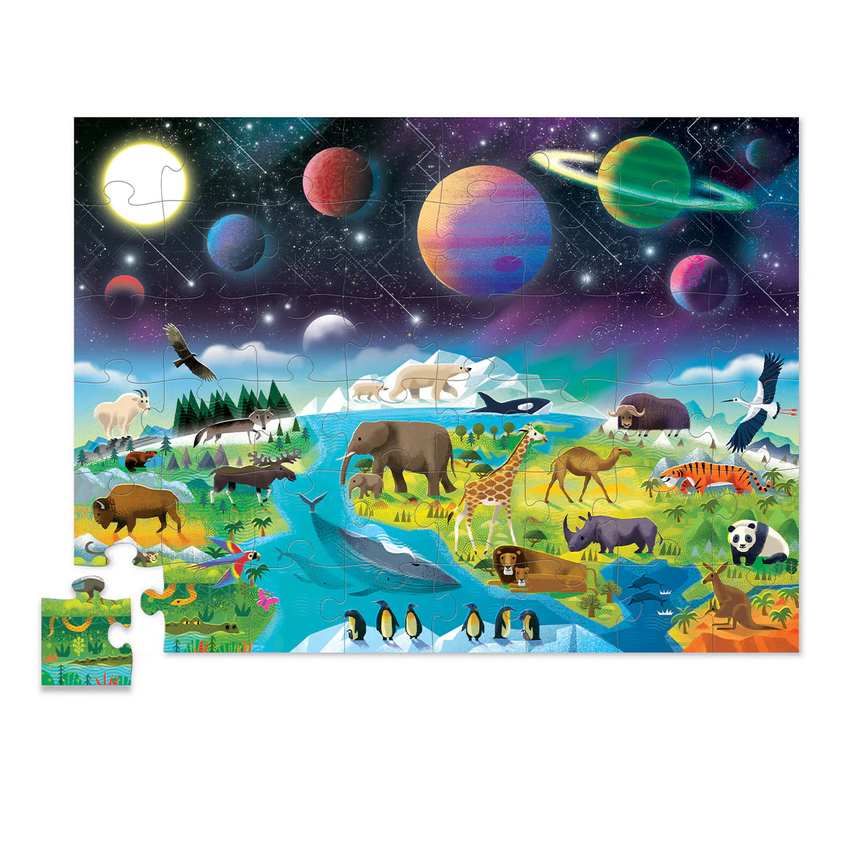 Crocodile Creek Above & Below Puzzle Earth & Space 48 pc