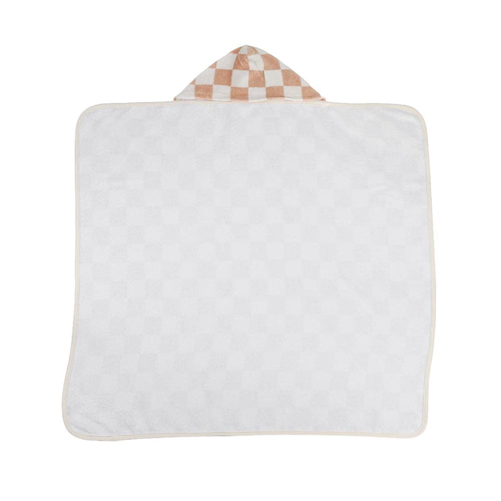 Living Textiles | Hooded Towel Checkered Blush