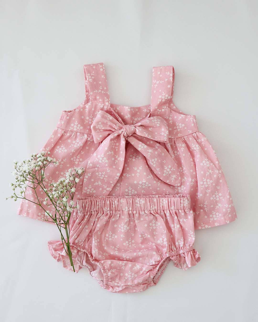 Maman | Baby Girl Alice Blossom Pink Top and Bloomer Pants Two Piece Set