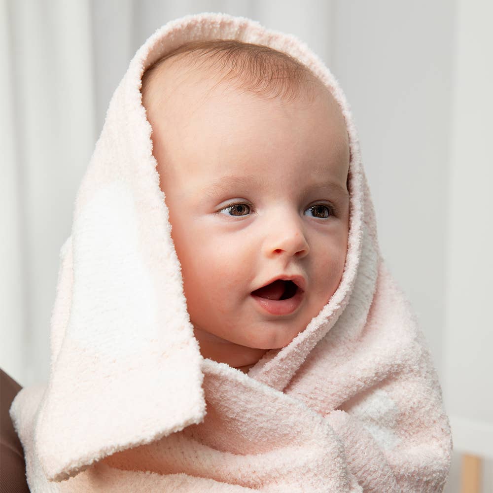 Living Textiles Chenille Blanket Pink Hearts