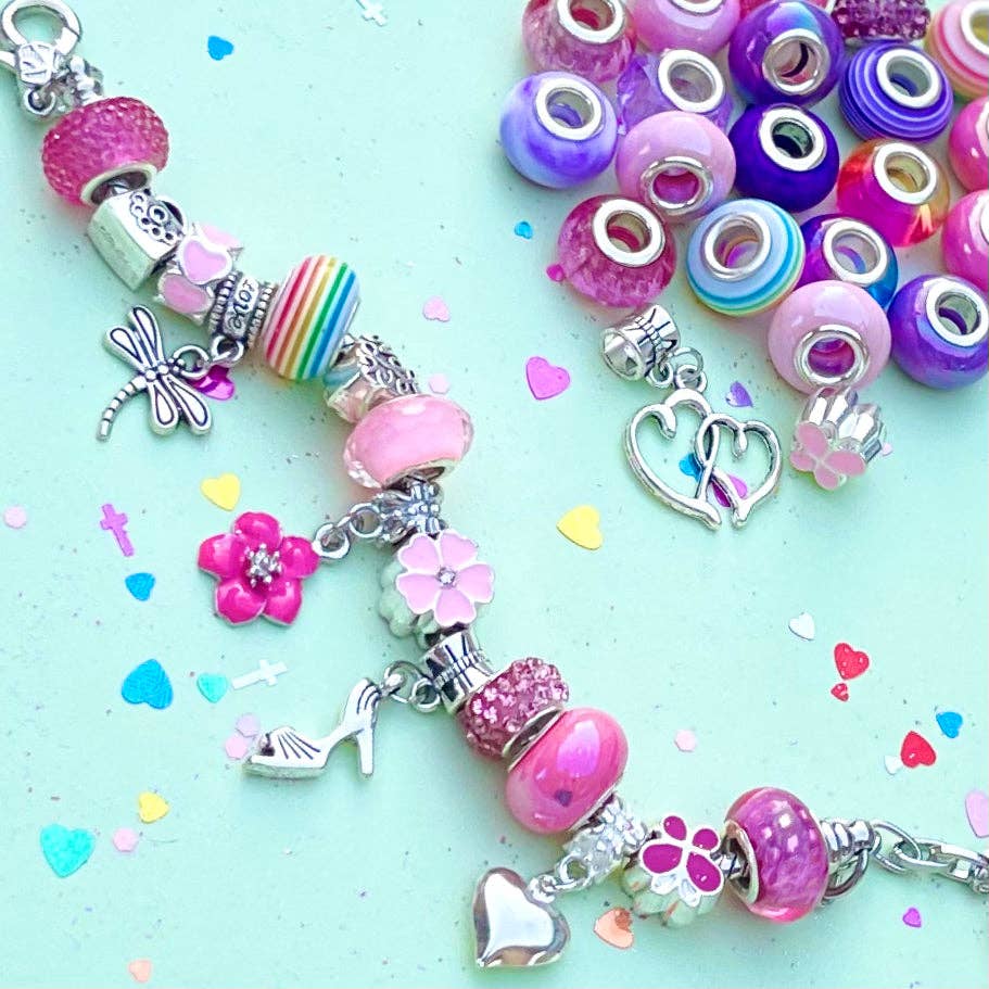 Sweet As Sugar Jewellery - Jewellery Making Kit Charm Bracelet Set: Pastel Rainbow