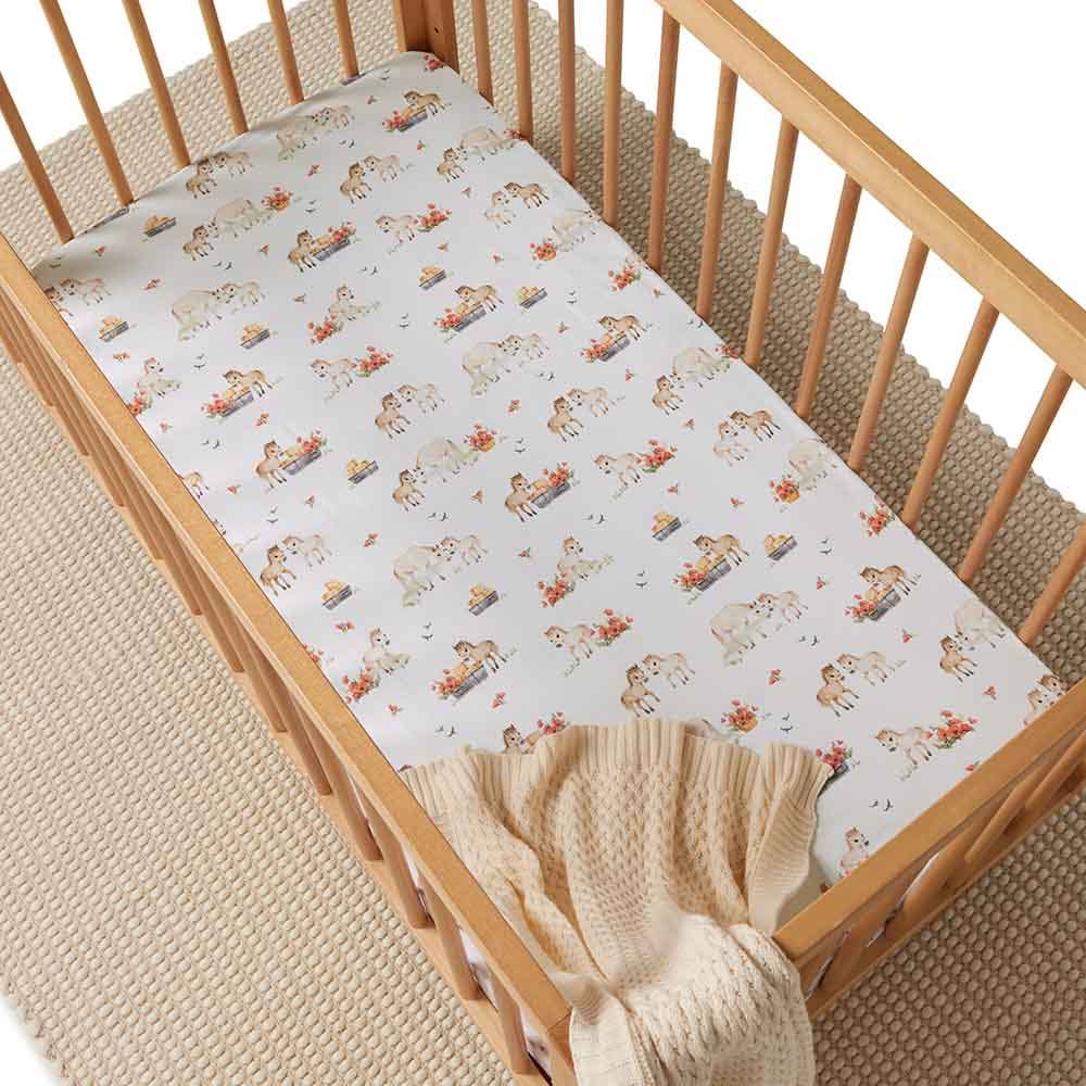 Snuggle Hunny Organic Fitted Cot Sheet | Pony Pals