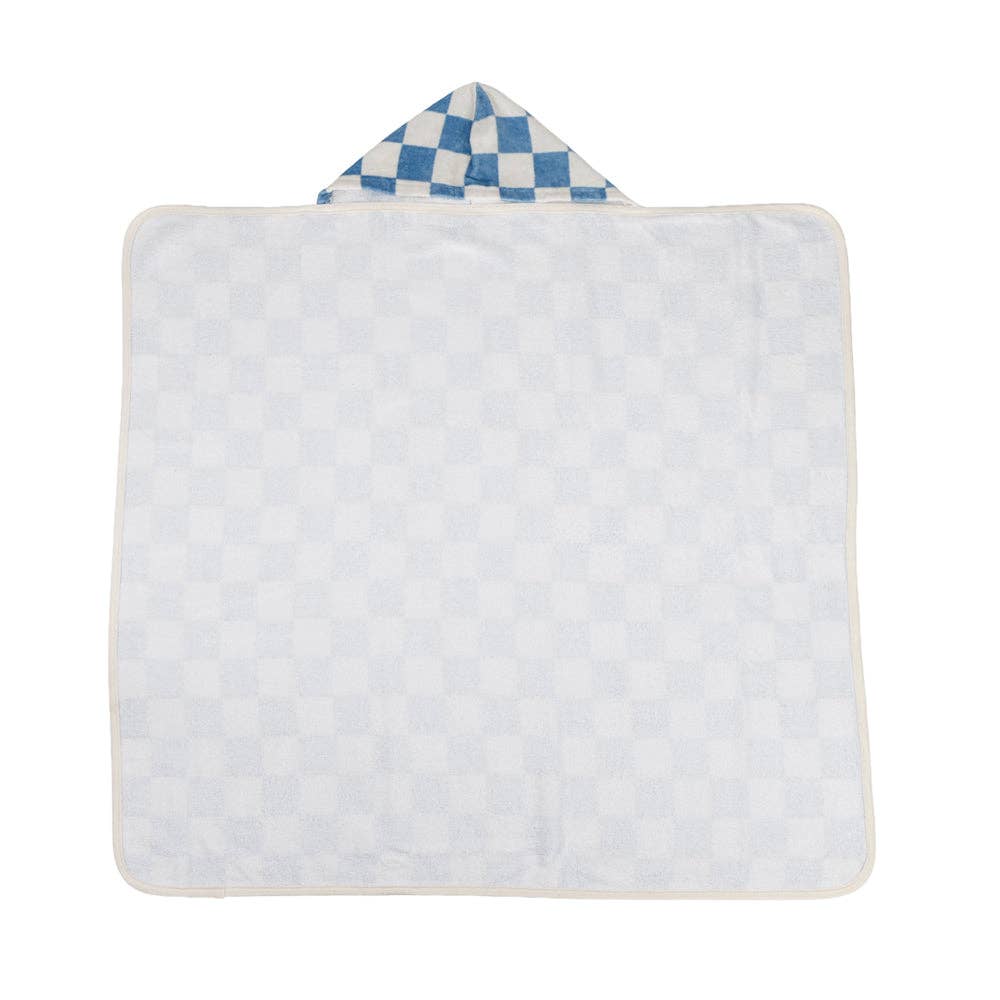 Living Textiles | Hooded Towel Checkered Blue