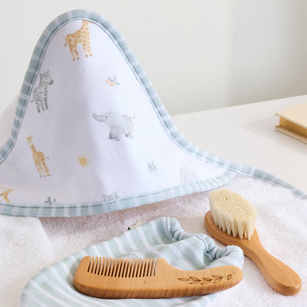 Living Textiles 4pc Baby Bath Gift Set | Roam & Roar