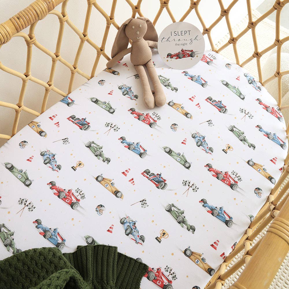 Snuggle Hunny - Little Racers Organic Bassinet Sheet / Change Pad Cover