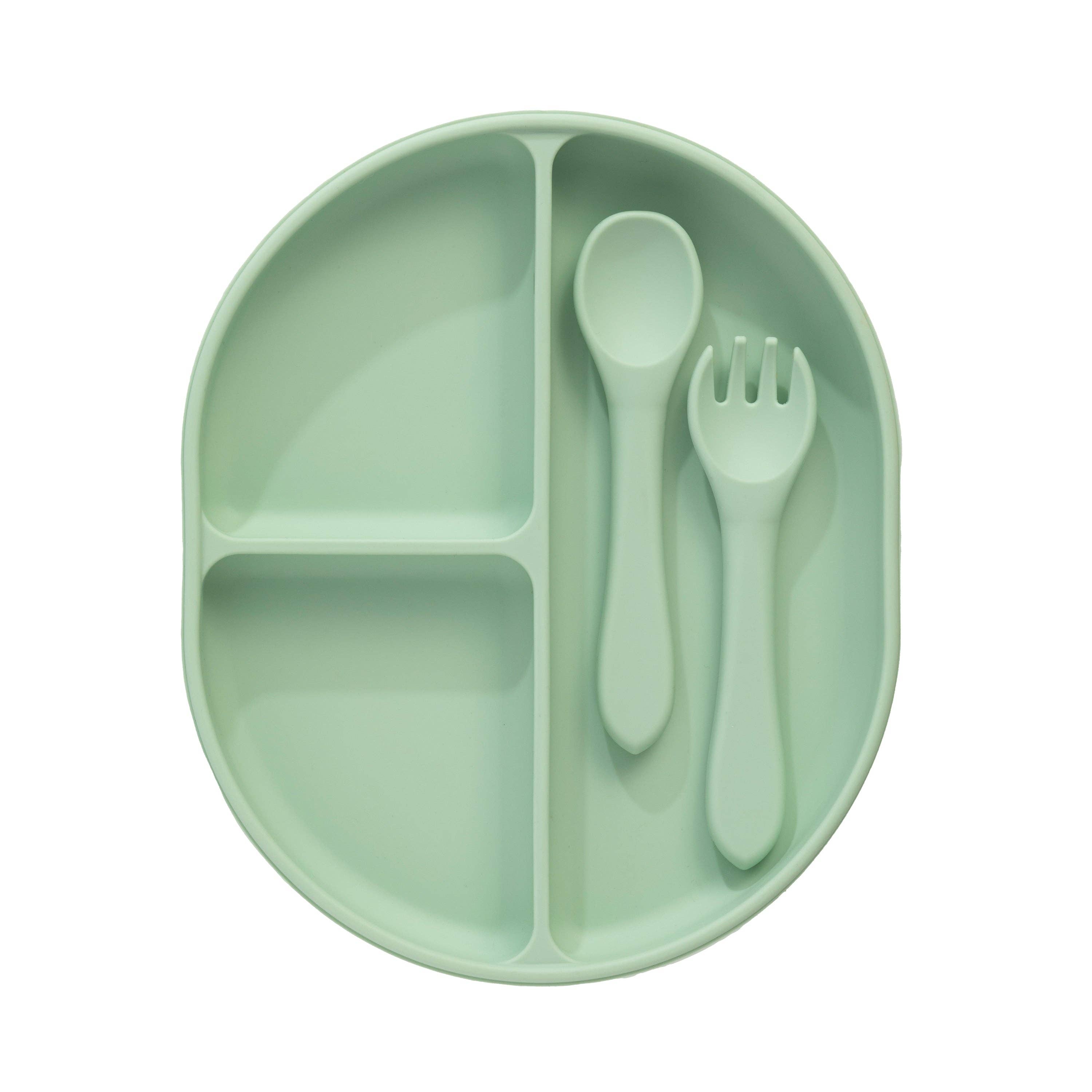 Living Textiles - Silicone Feeding Set- Light Sage