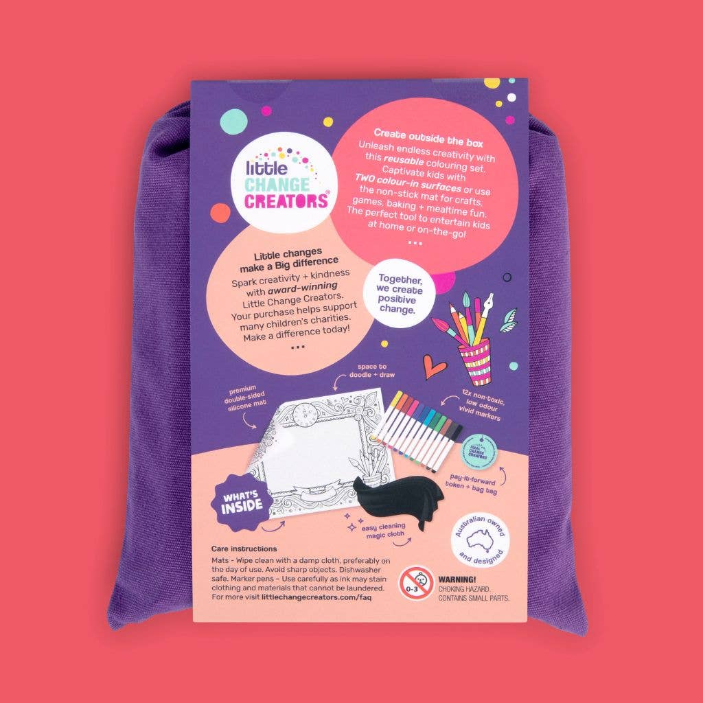 Little Change Creators | IMAGINATION | Re-FUN-able™ Reusable Colouring + Doodle Mat