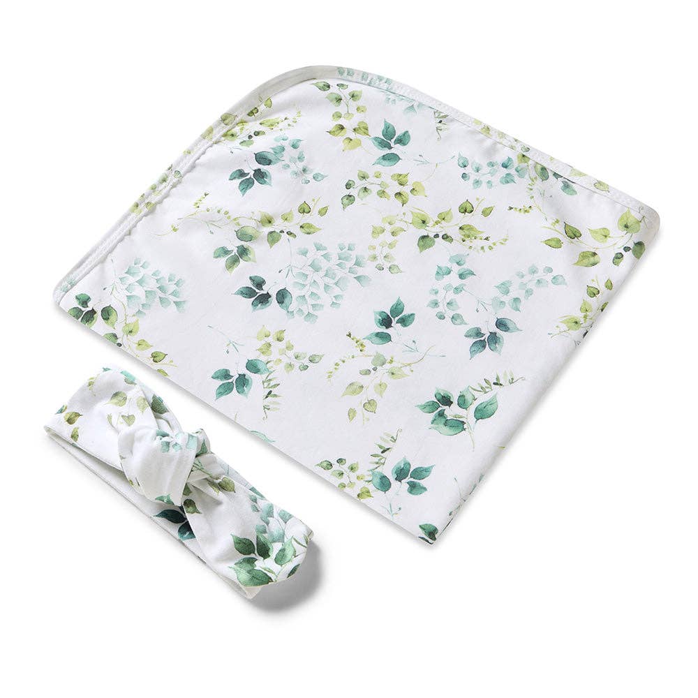Snuggle Hunny | Organic Jersey Wrap & Topknot Set | Eden