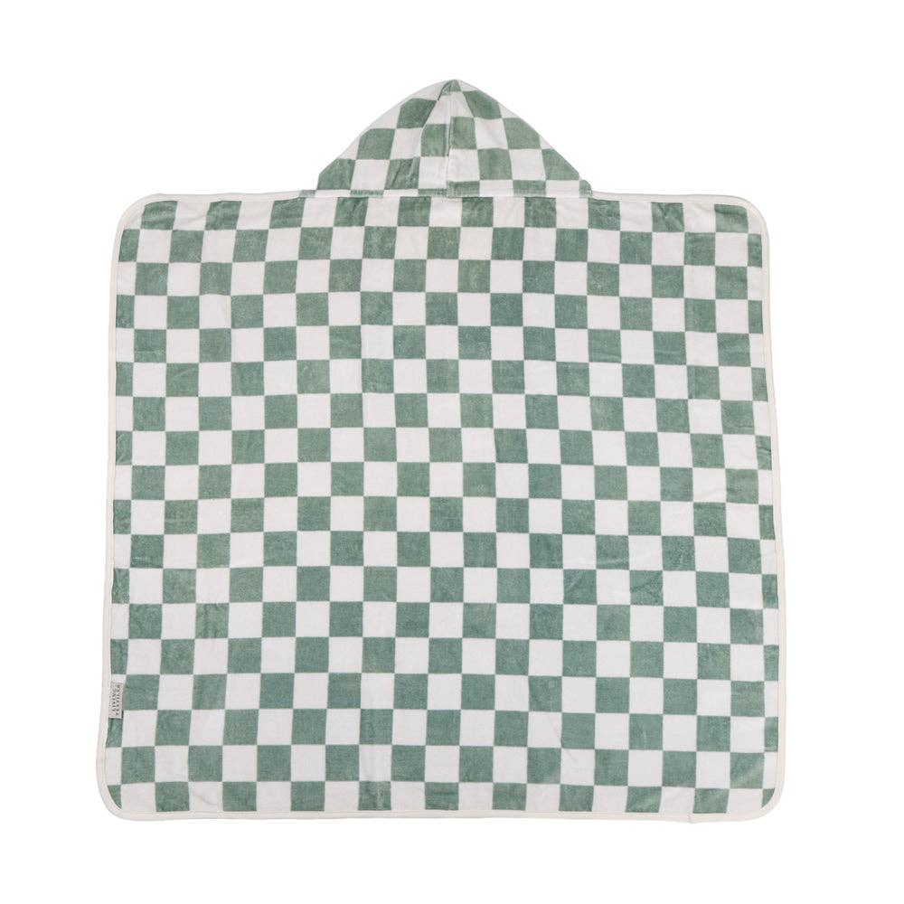 Living Textiles | Hooded Towel Checkered Olive