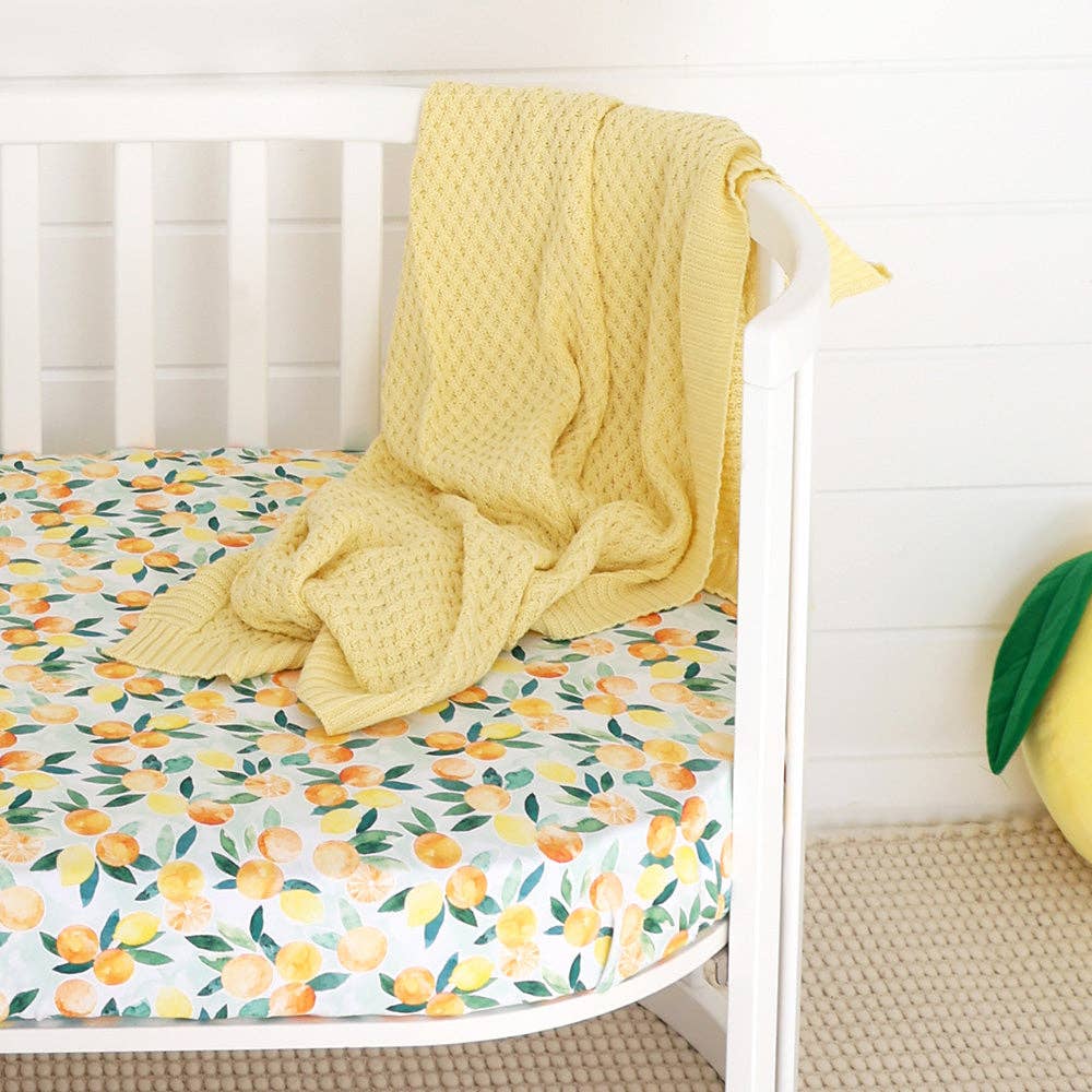 Snuggle Hunny - Sunlight Diamond Knit Organic Baby Blanket