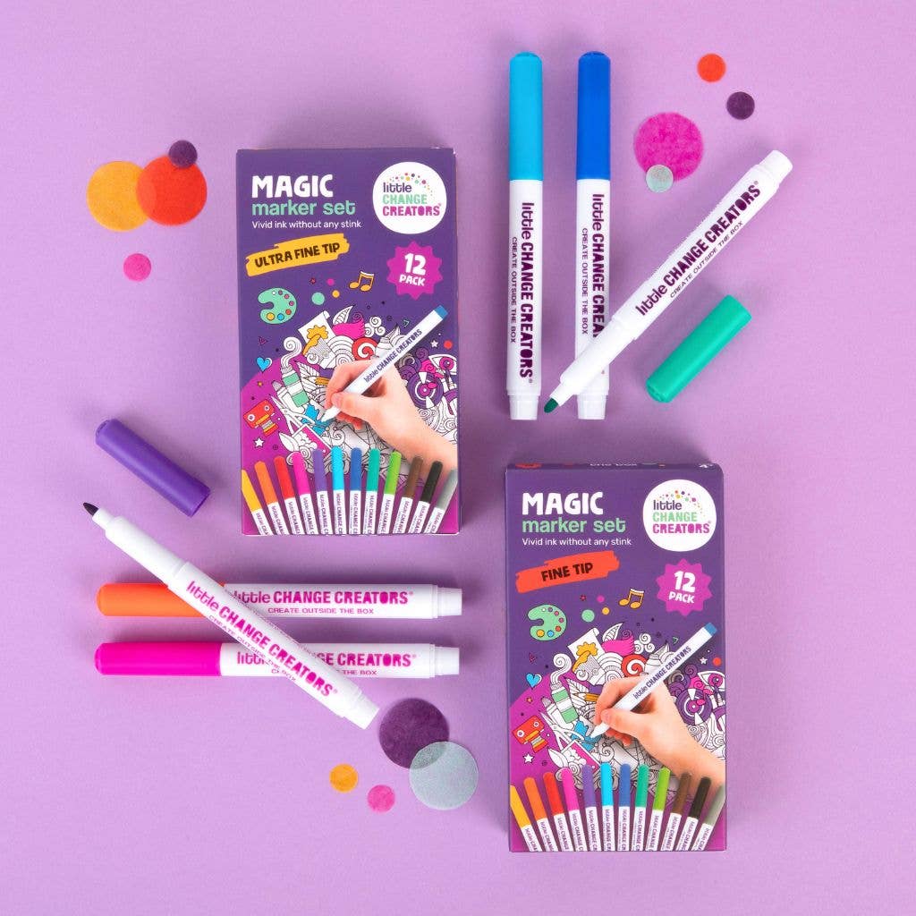 Little Change Creators | MAGIC MARKERS - Fine Tip | Pens for Drawing + Colouring