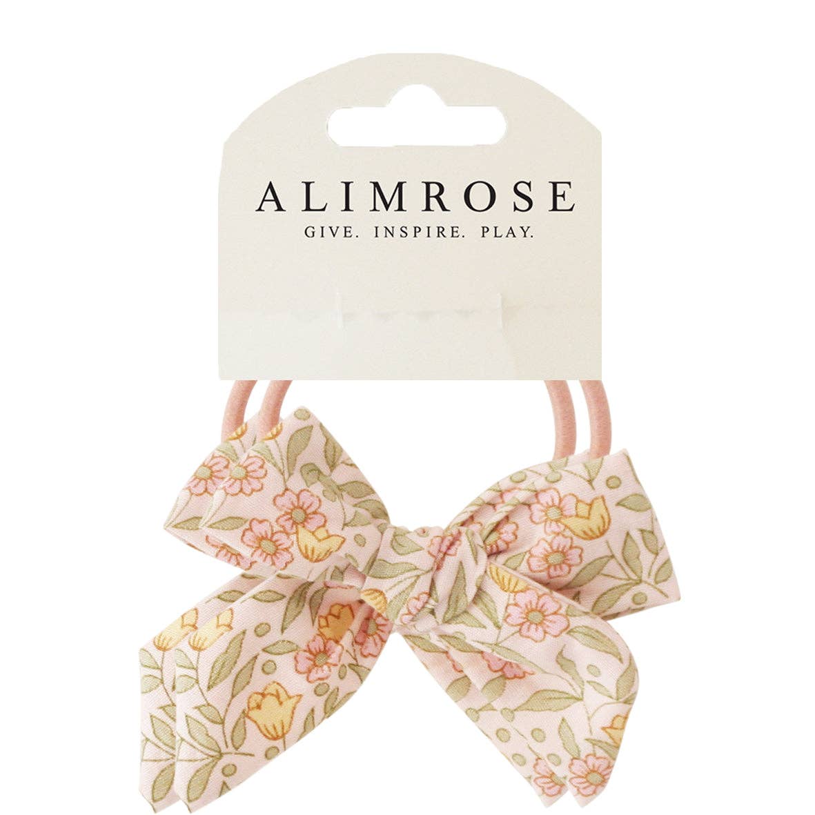 Alimrose Bow Hair Tie Set Blossom Lily Pink