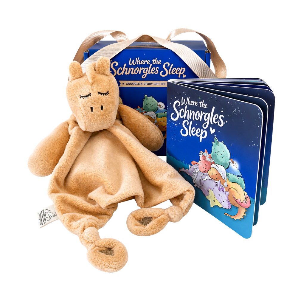 SCHNORG BABY | Plush Dinosaur Comforter & Board Book Gift Set