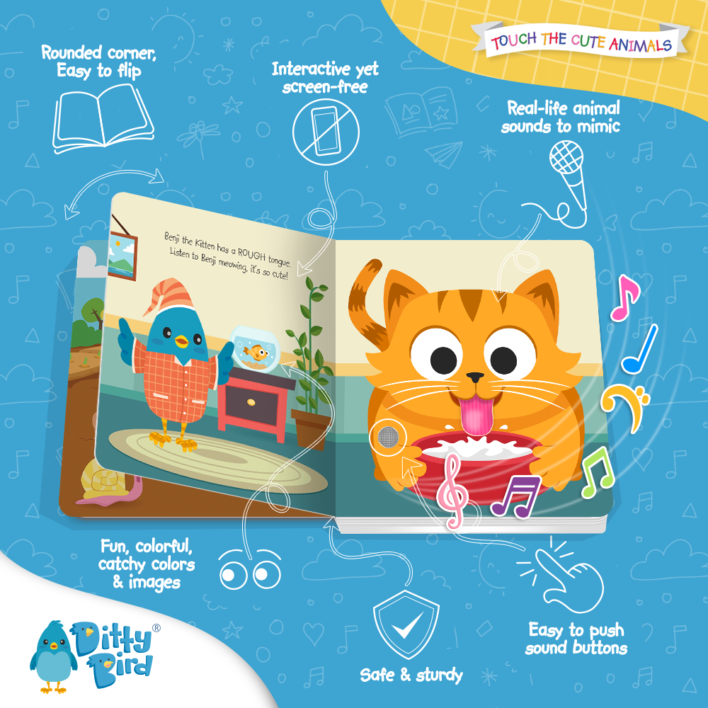 Ditty Bird | First Sensory Book Montessori Method Cute Animals