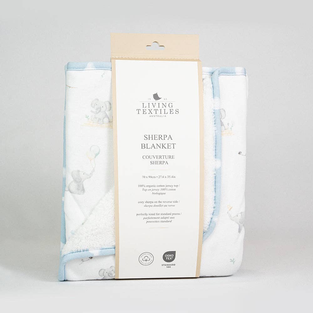 Living Textiles - Sherpa Blanket - Elephant Playtime