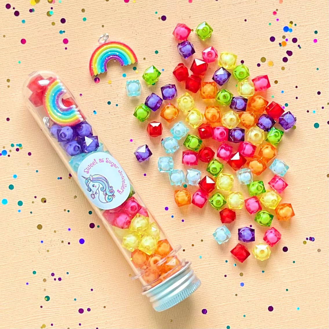 Sweet As Sugar Jewellery - Jewellery Making Kits Test Tube Necklace DIY: Rainbow