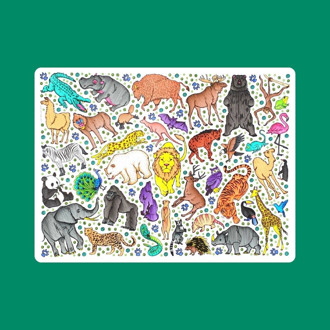 Little Change Creators | SAFARI | Re-FUN-able™ Reusable Colouring + Doodle Mat