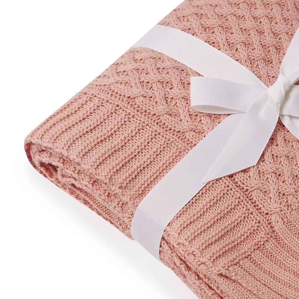 Snuggle Hunny - Rosa Diamond Knit Organic Baby Blanket