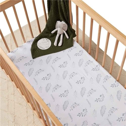 Snuggle Hunny Fitted Cot Sheet Wild fern