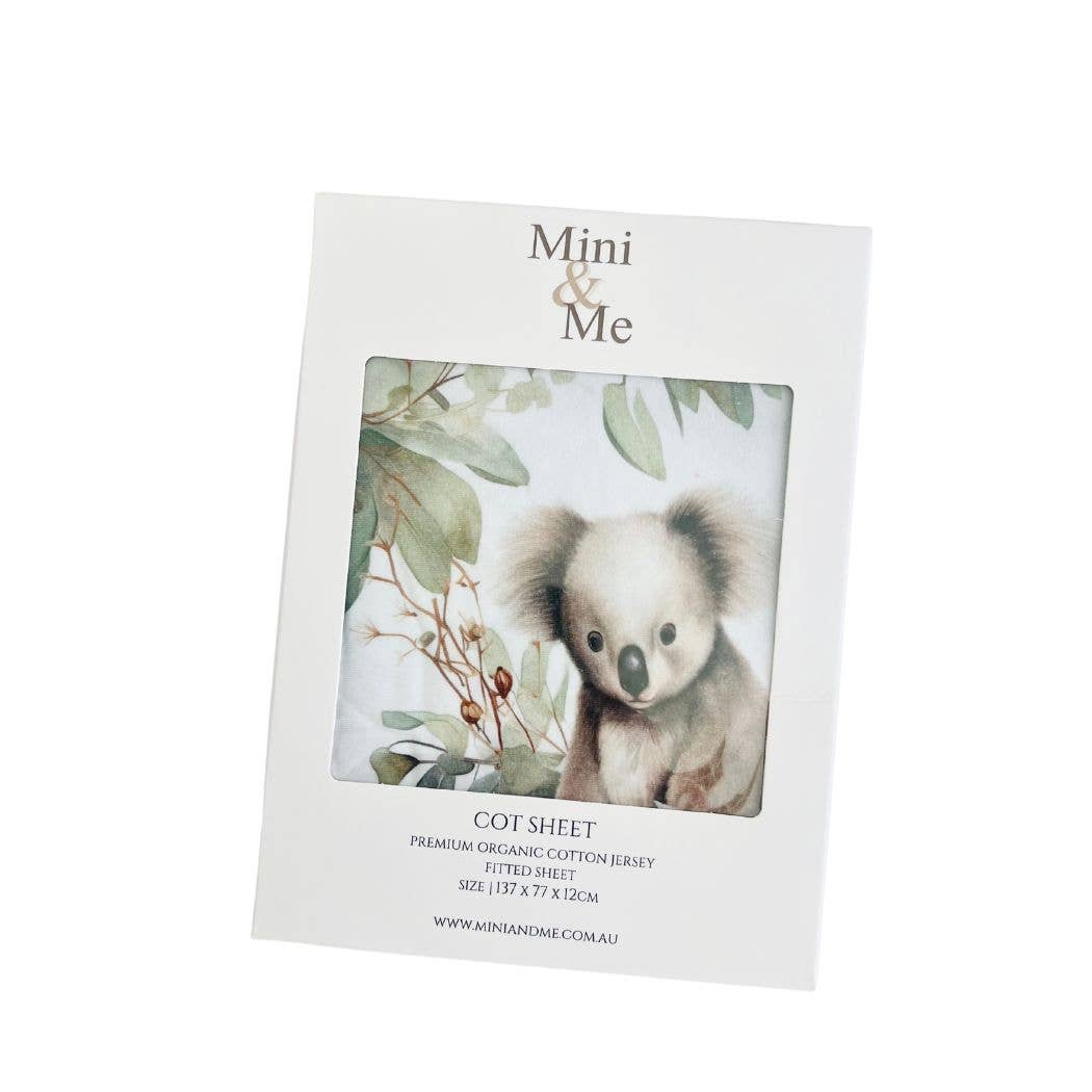 Cuddle Bug & Co | Mini & Me Cot Sheet Cuddly Koala
