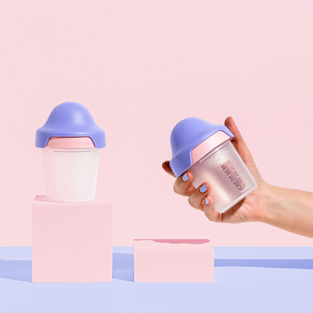 Little Stackers - 180ml Baby Bottle Two Pack: Pink Purple / Latchtastic - Slow