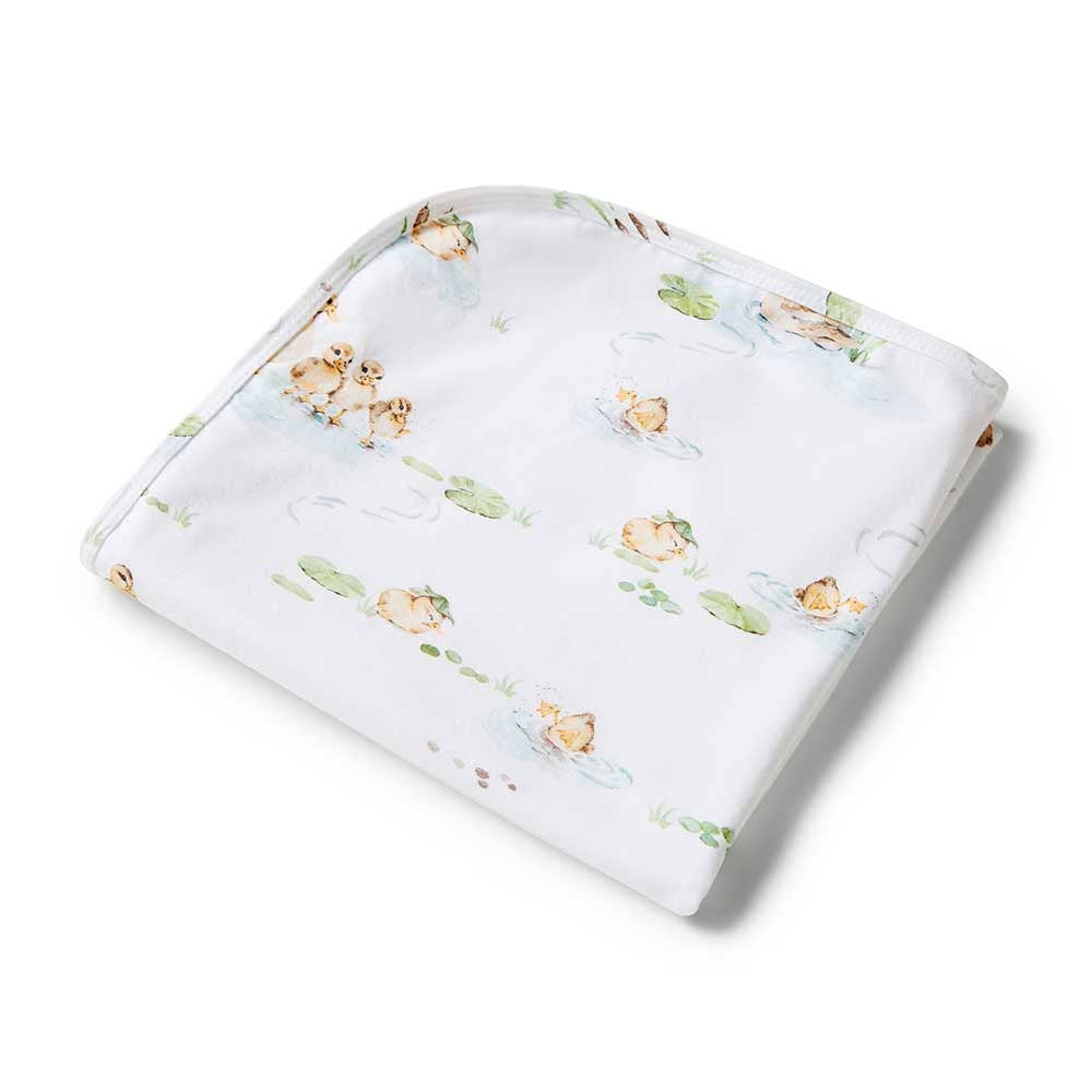 Snuggle Hunny - Duck Pond Organic Jersey Wrap & Beanie Set