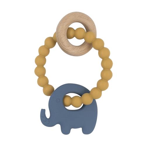 Living Textiles Silicone Elephant Teether Steel Blue