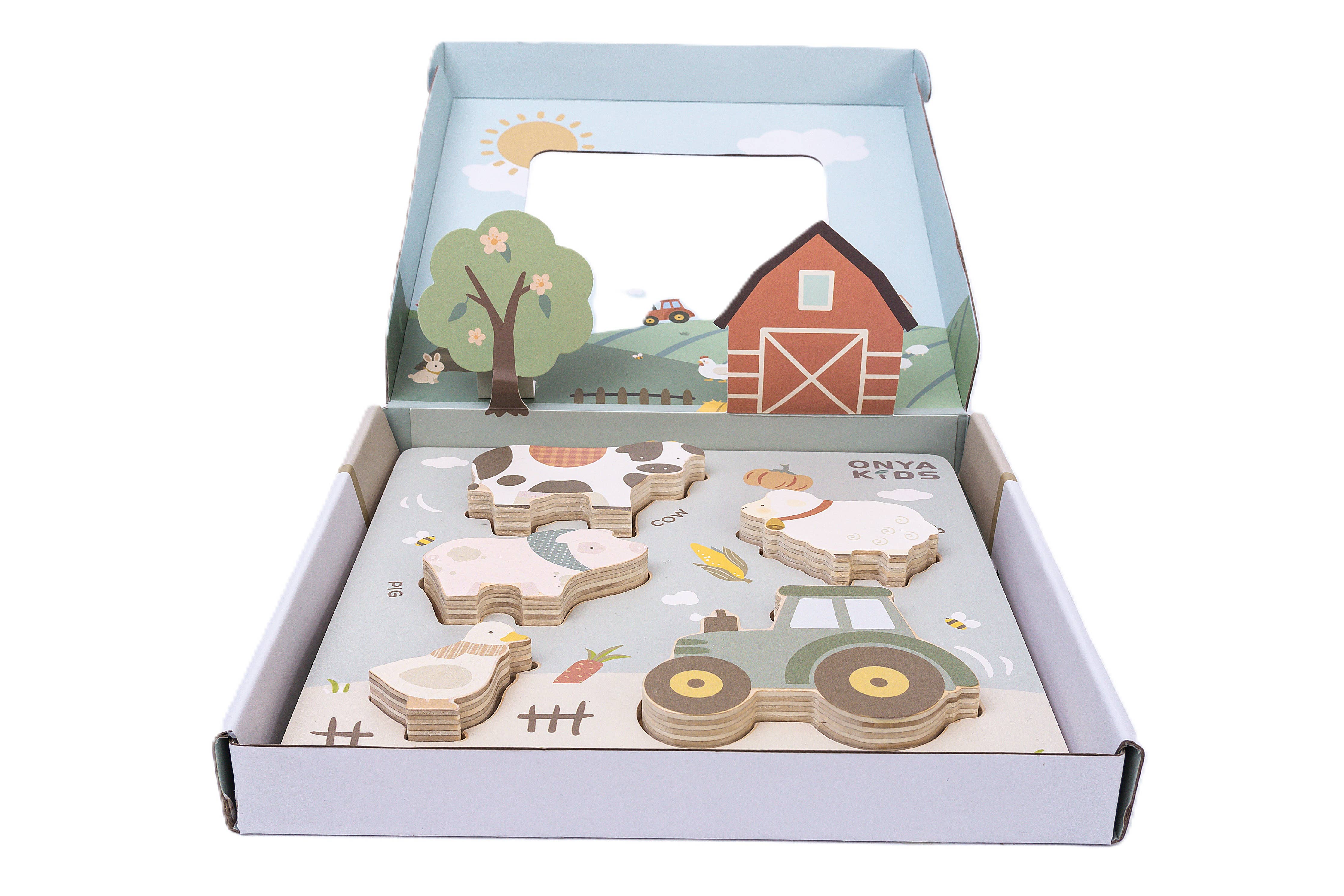 ToysLink - Onya Kids Wooden Farm Puzzle