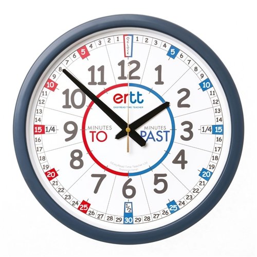 EasyRead Classroom Clock Blue/Red