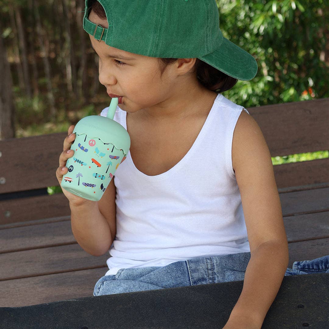 Chino Club Skate Aqua Mini Smoothie Cup & Straw 200ml