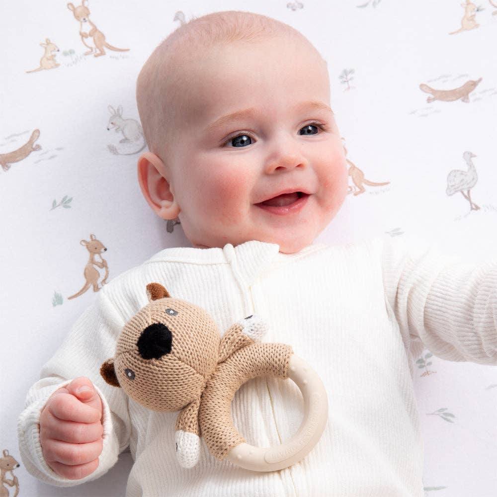 Living Textiles Ring Rattle |Wombat