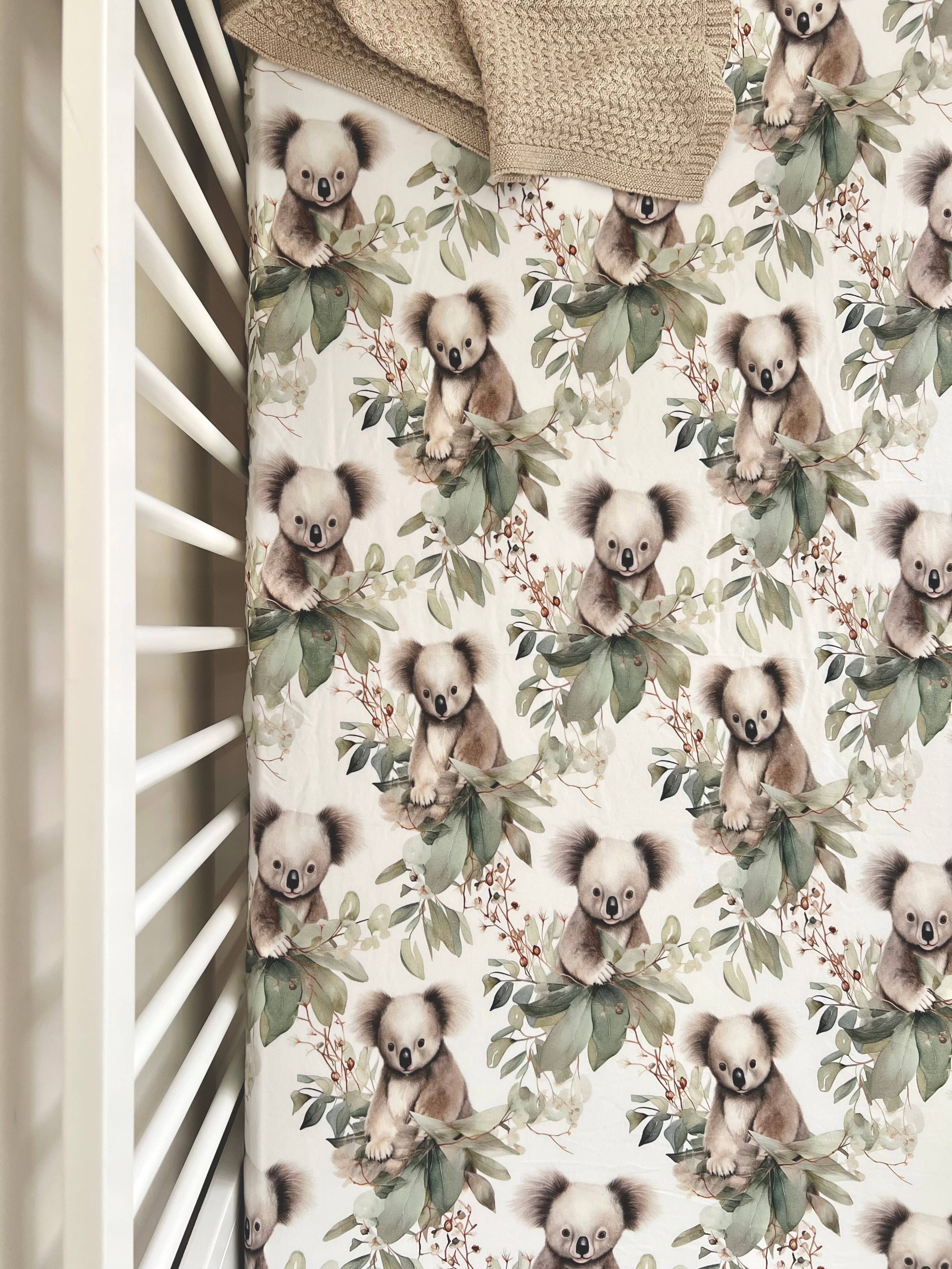 Cuddle Bug & Co | Mini & Me Cot Sheet Cuddly Koala