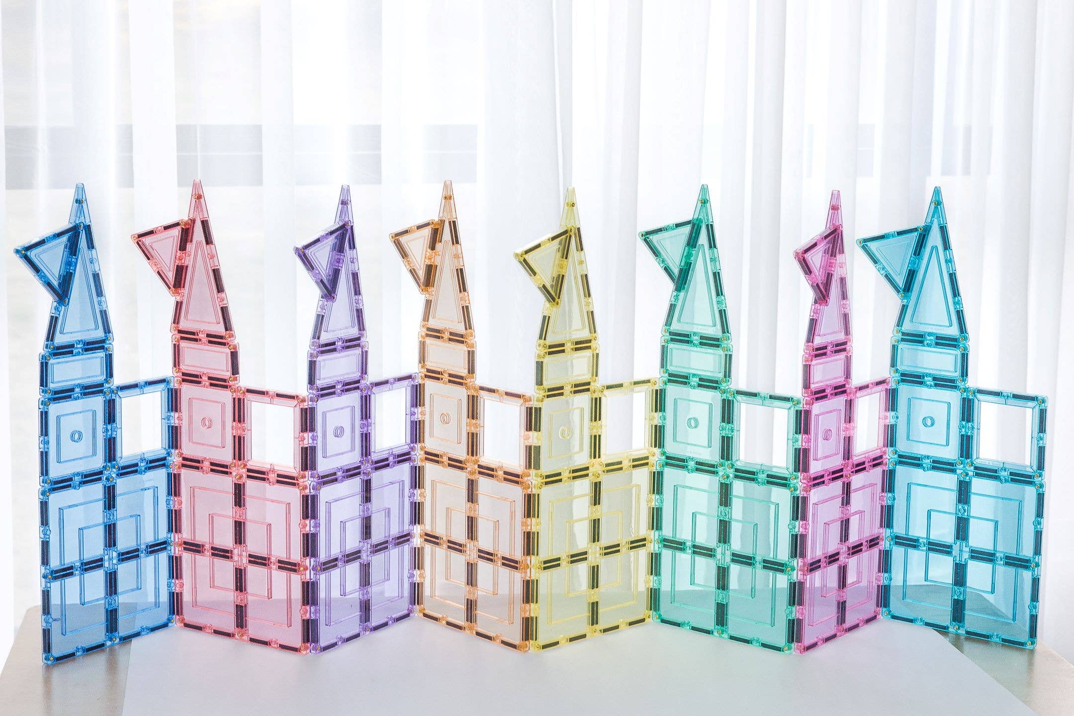Learn & Grow Toys Magnetic Tiles | Pastel Builders Pack (112 Pc)