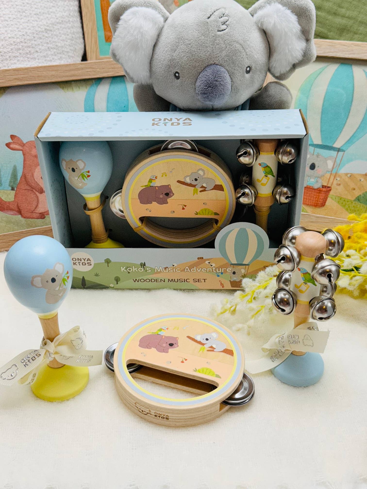 ToysLink | KoKo's Music Adventure Wooden Music 3pcs Set | Koala & Rainbow