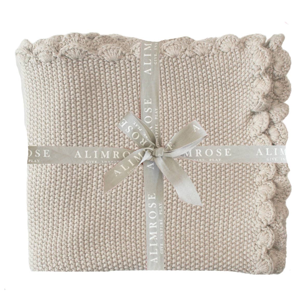 Alimrose - Mini Moss Stitch Baby Blanket Latte