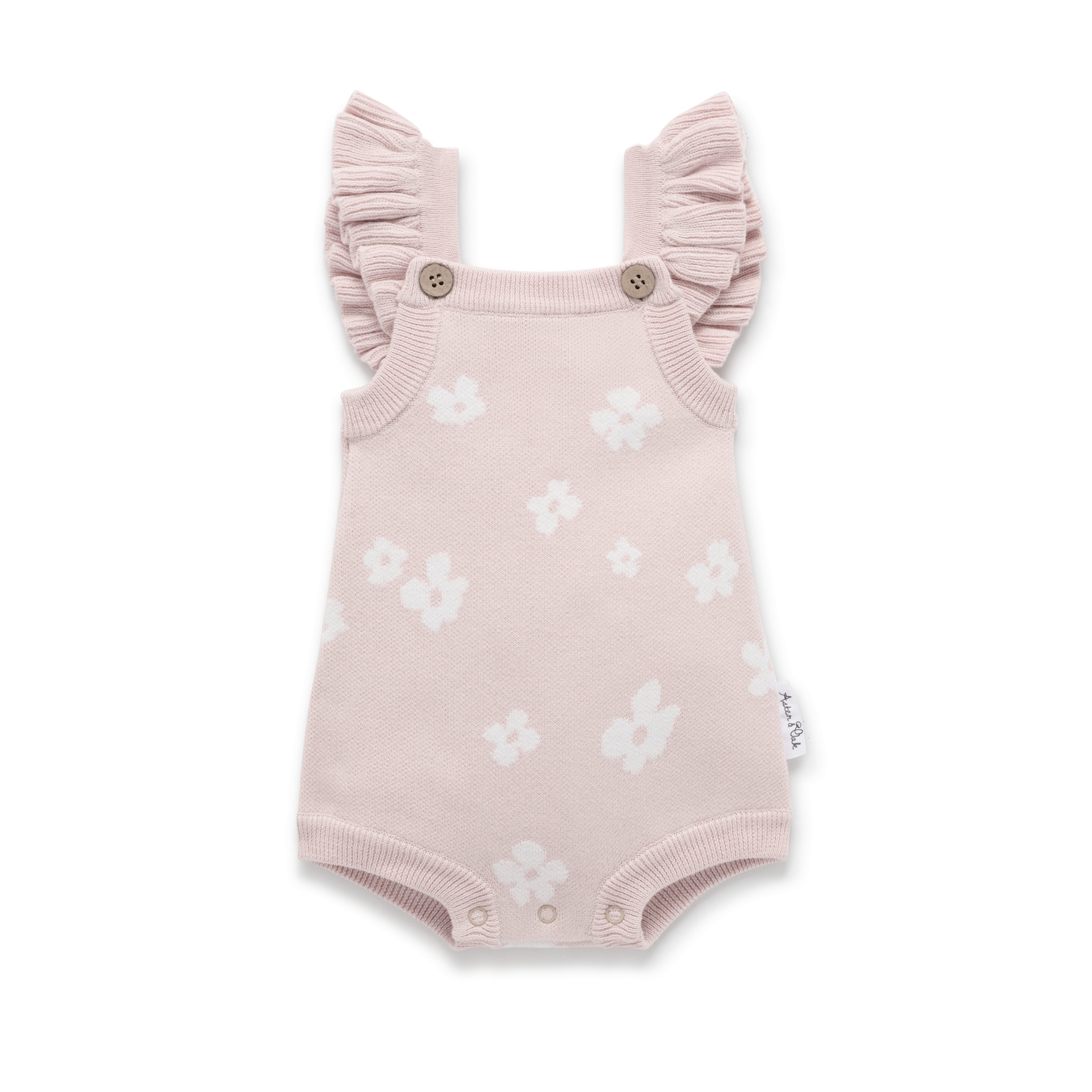 Aster & Oak Ruffle Knit Romper | Flower