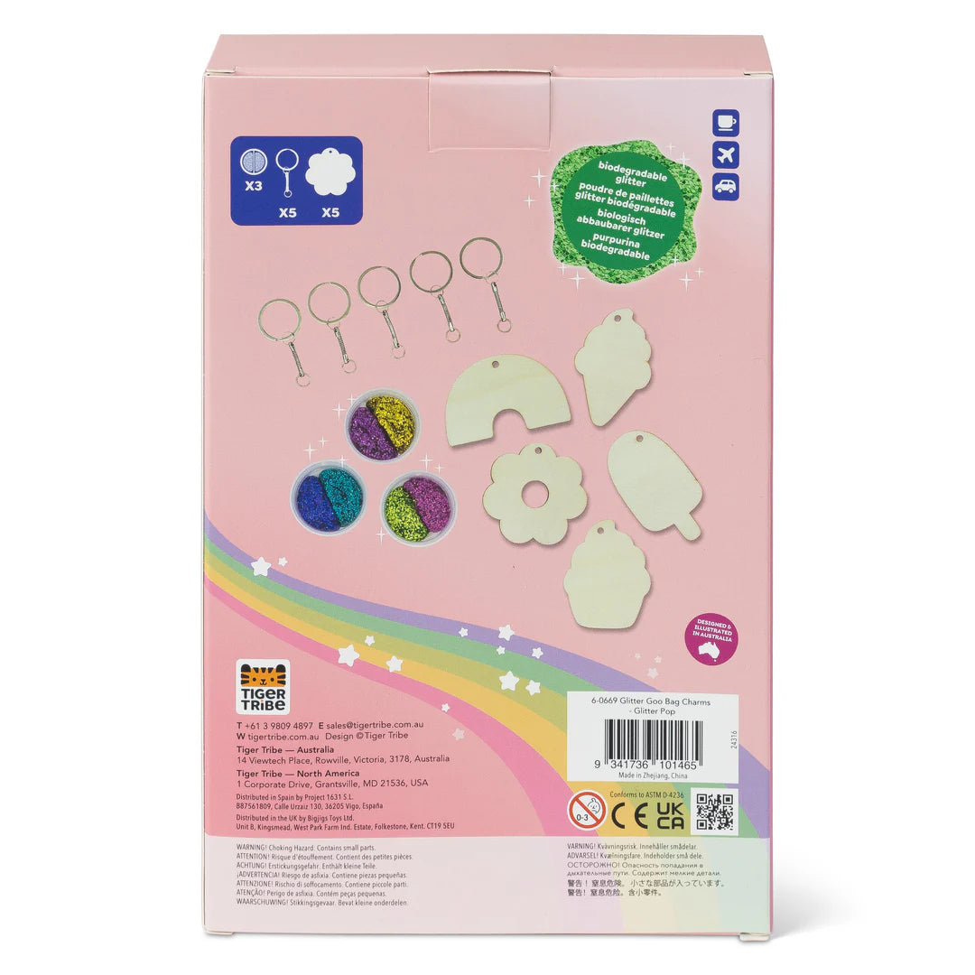 Tiger Tribe Glitter Goo Bag Charms - Glitter Pop