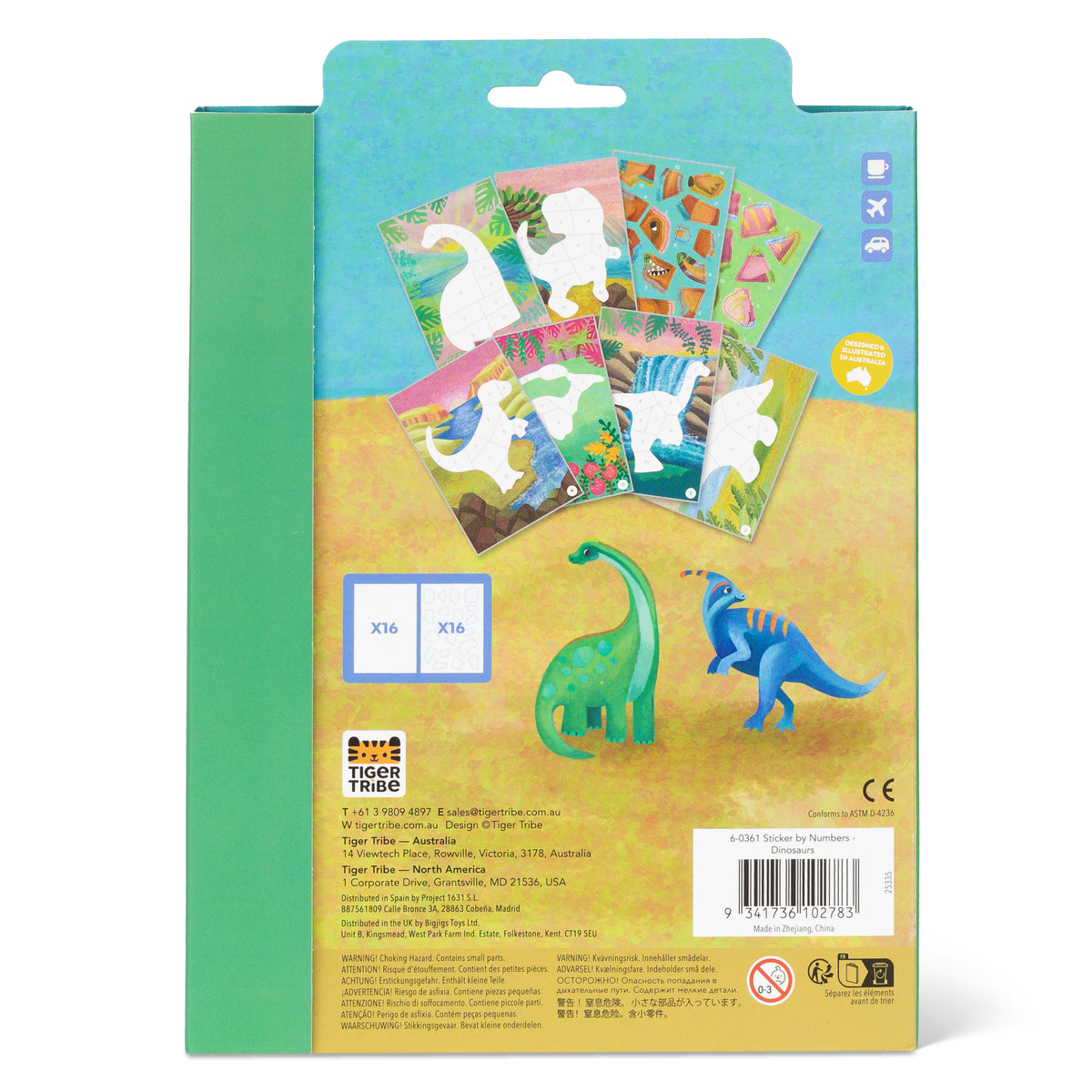 Tiger Tribe | Sticker By Numbers - Dinosaurs