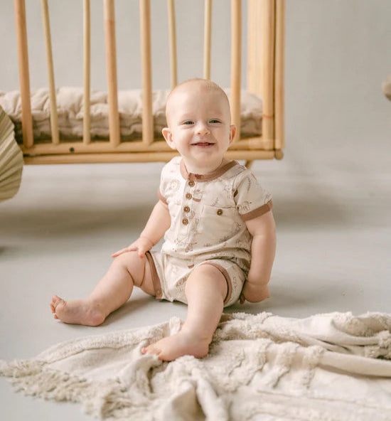 Aster & Oak Henley Romper | Safari Adventure