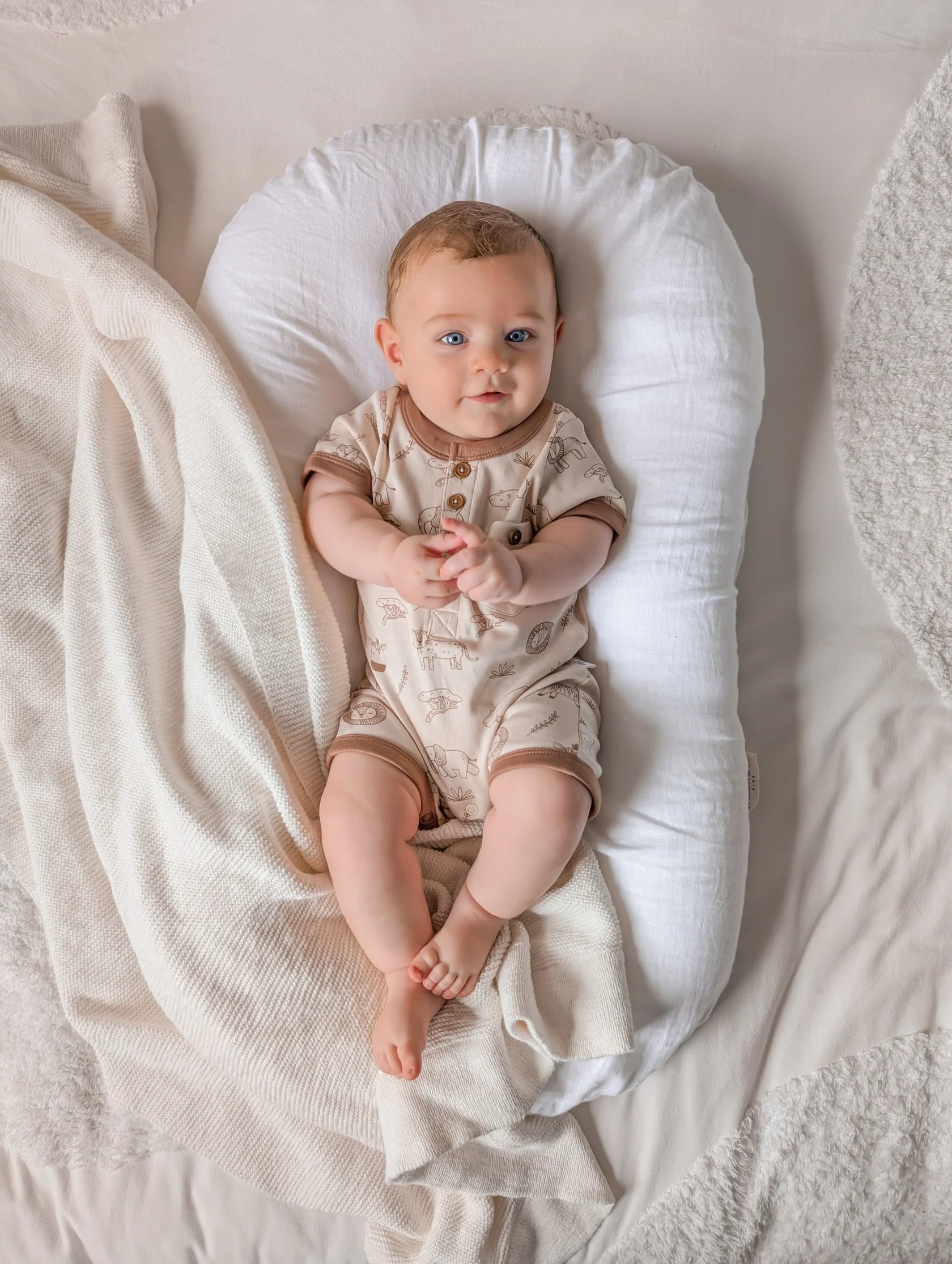 Aster & Oak Henley Romper | Safari Adventure
