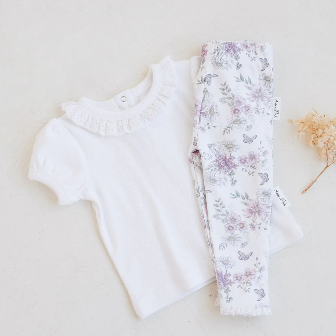Aster & Oak | Ruffle Puff Top | White