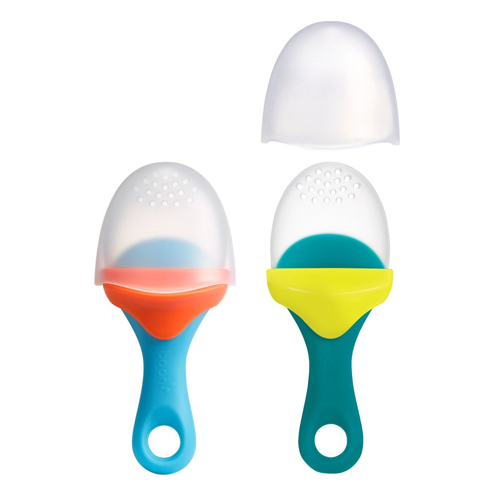 Boon | PULP Silicone Feeder 2pk | Blue/Orange & Teal/Yellow