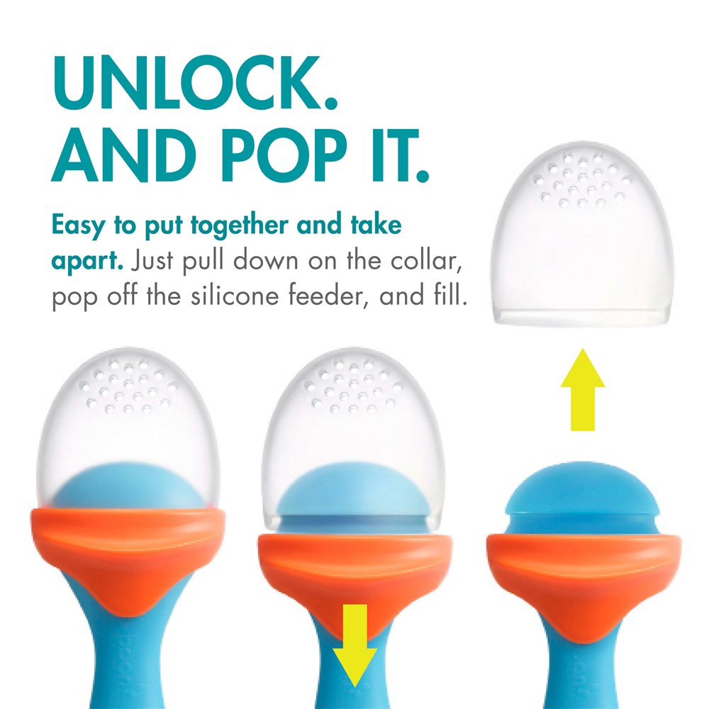 Boon | PULP Silicone Feeder 2pk | Blue/Orange & Teal/Yellow