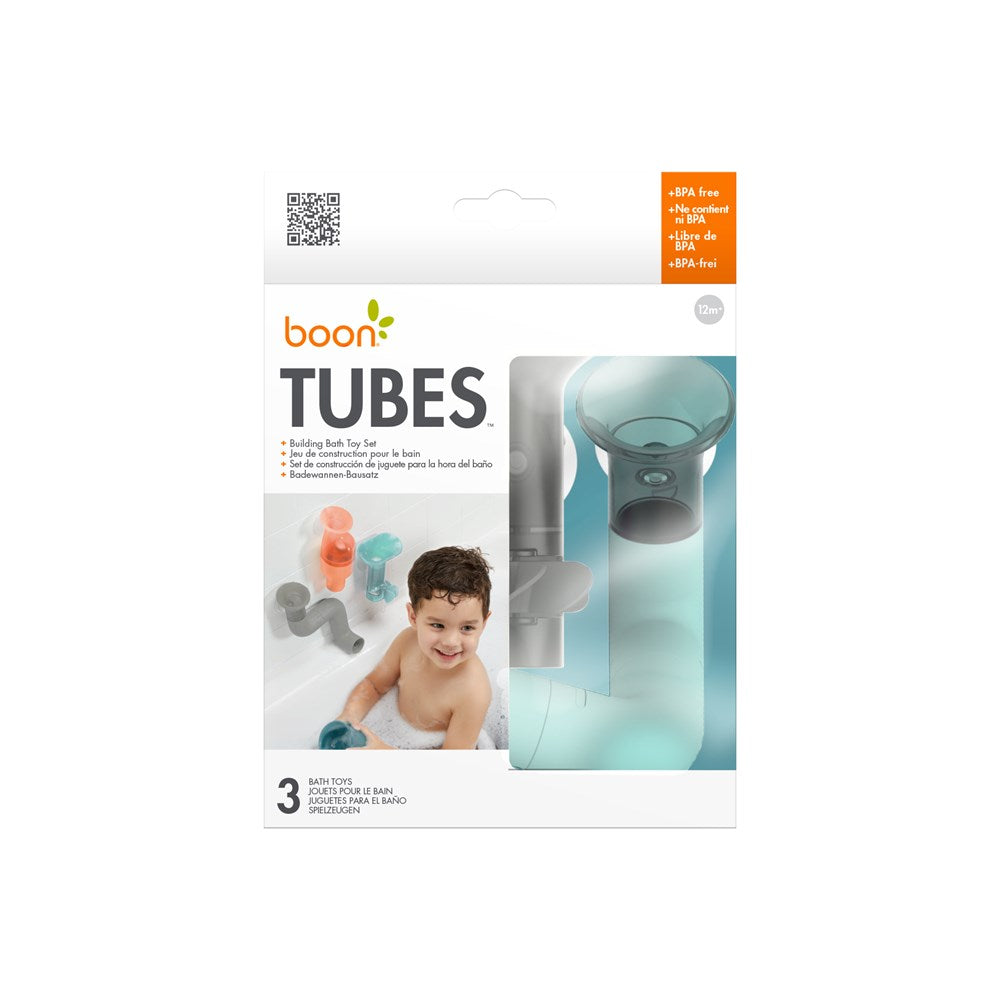 Boon TUBES Building Bath Toys Aqua/Grey